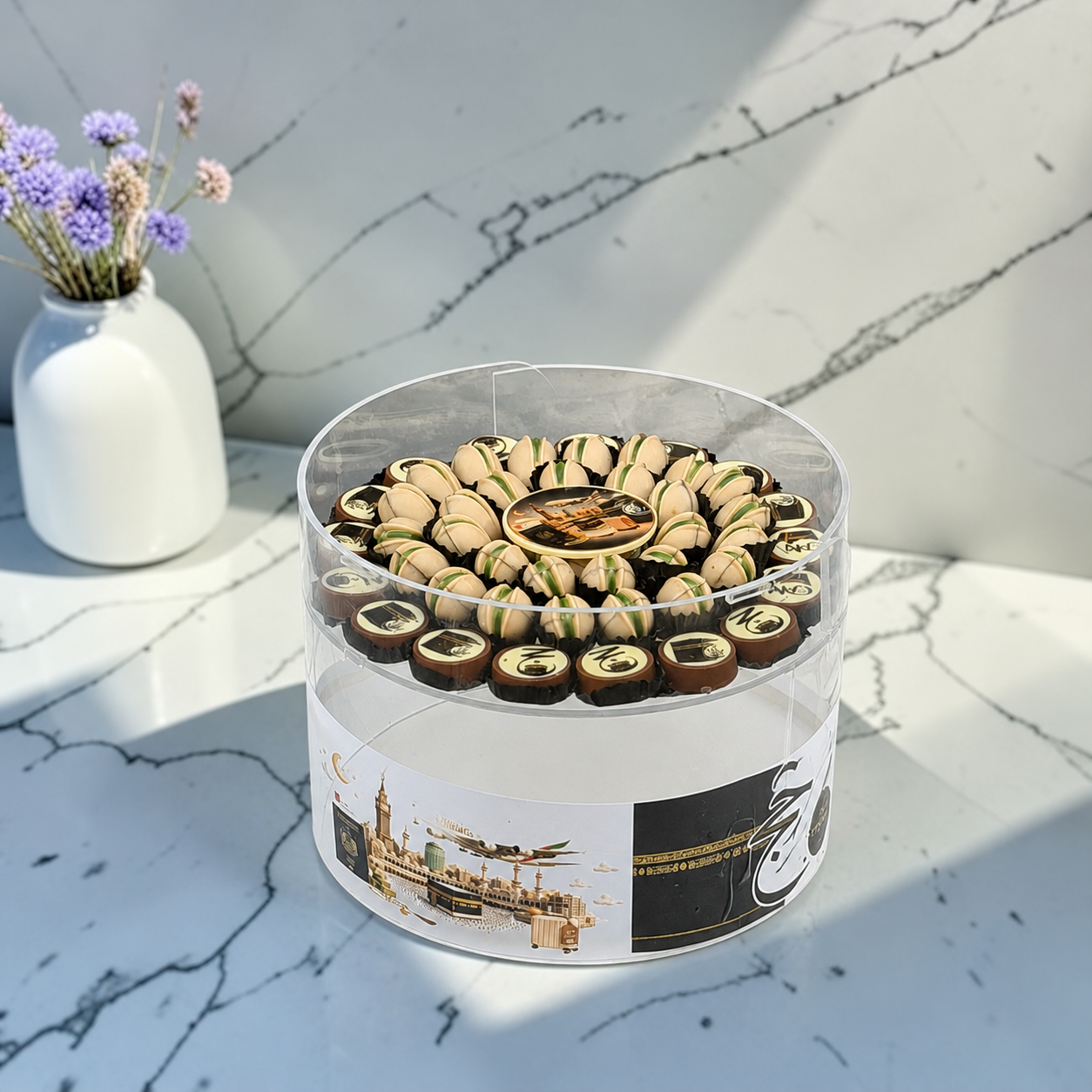 Giovanni Luxury Acrylic Platter with Signature Belgian Chocolate – Hajj Collection