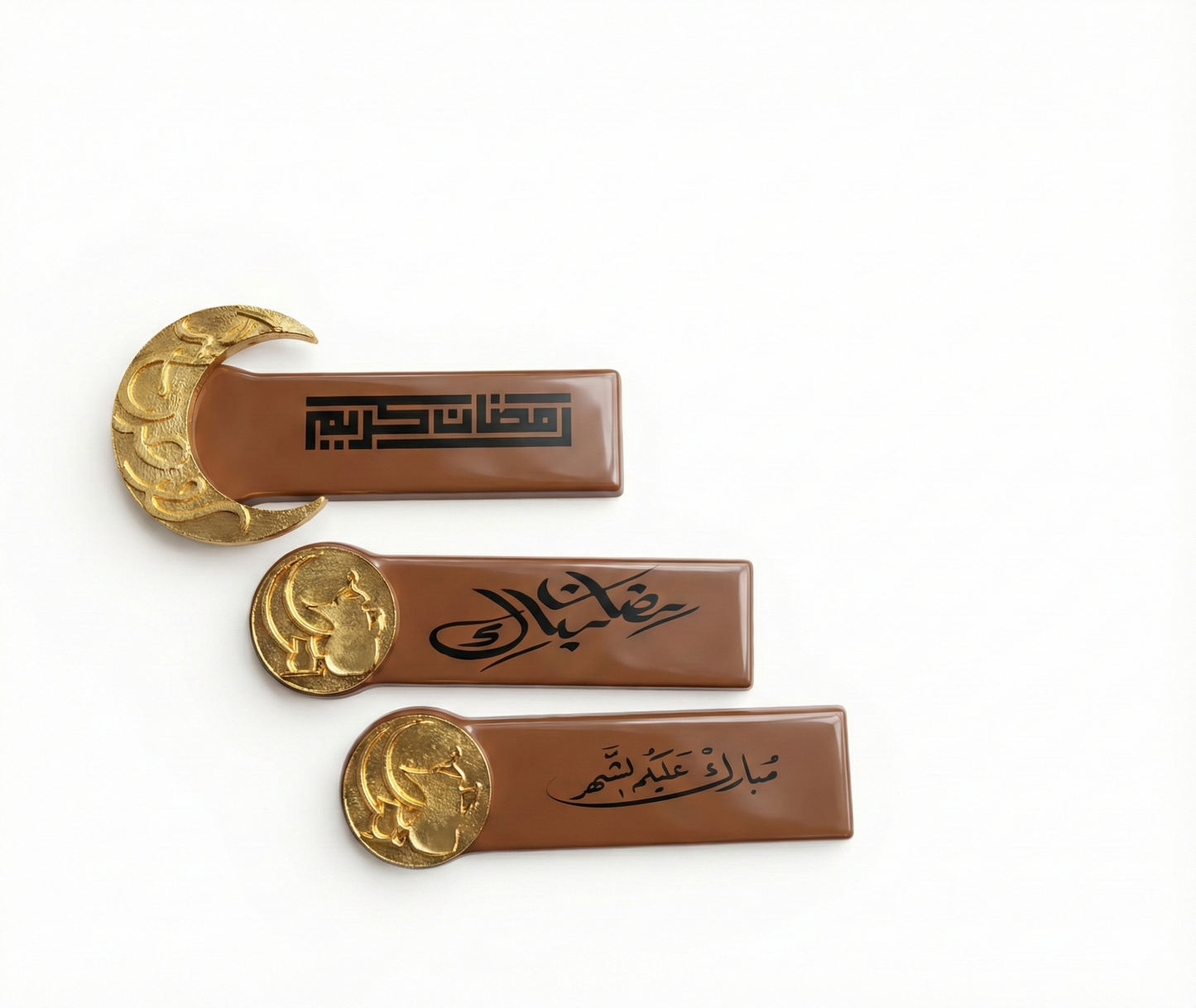 Ramadan Oval Coffee Sticks with Chocolate Crescent – 10 Pieces (9 cm, Printable) شوكليت كوفي ستيك بيضاوي مع هلال شوكليت – 10 قطع (9 سم، قابل للطباعة)