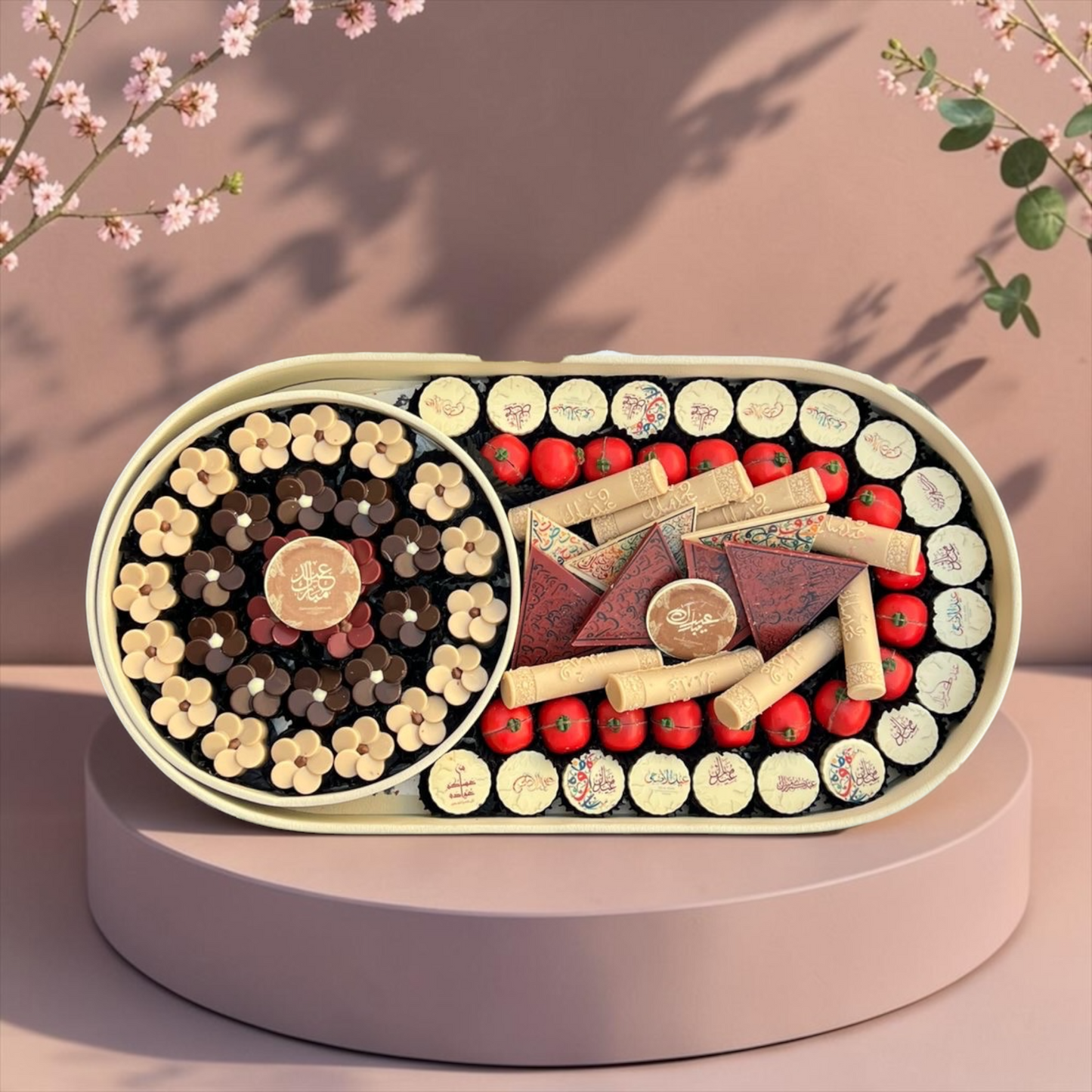 Giovanni Oval Jade Box with Assorted Belgian Chocolate | EO163