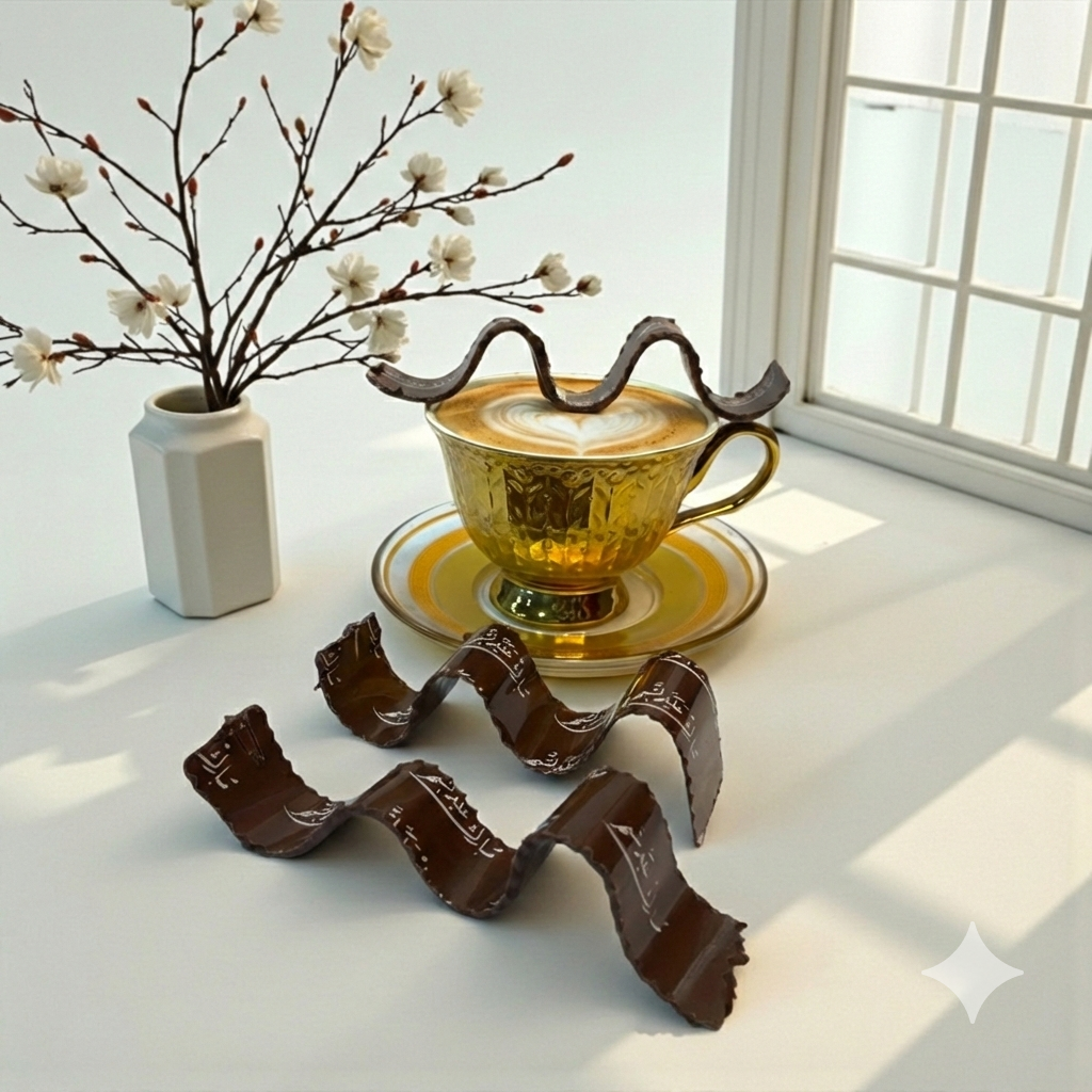 Majestic Spiral Coffee Stick Chocolate – Mubarak Al Shahr Print (18 cm) – Ramadan Edition ماجستيك – شوكليت كوفي ستيك بطباعة مبارك الشهر (18 سم) – إصدار رمضان