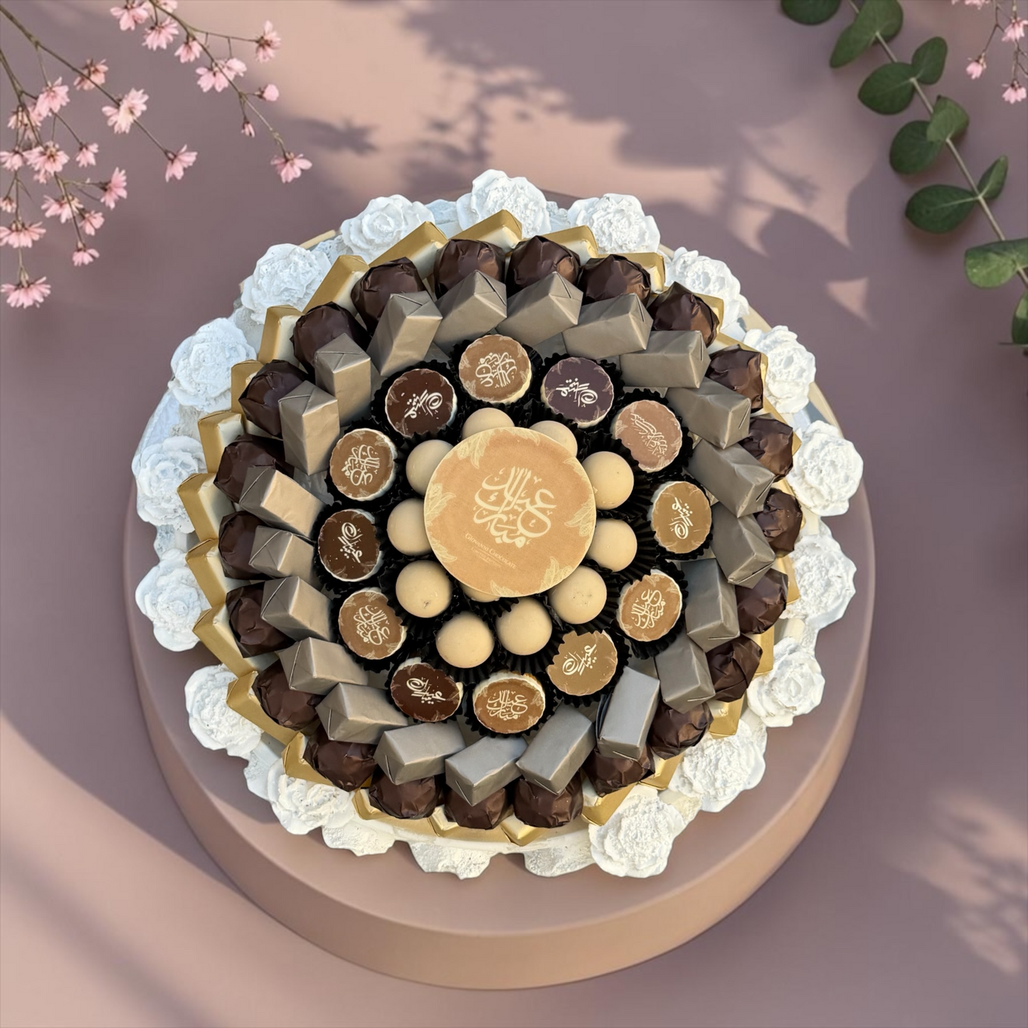 Luxury Ceramic Platter with Assorted Chocolate | E102