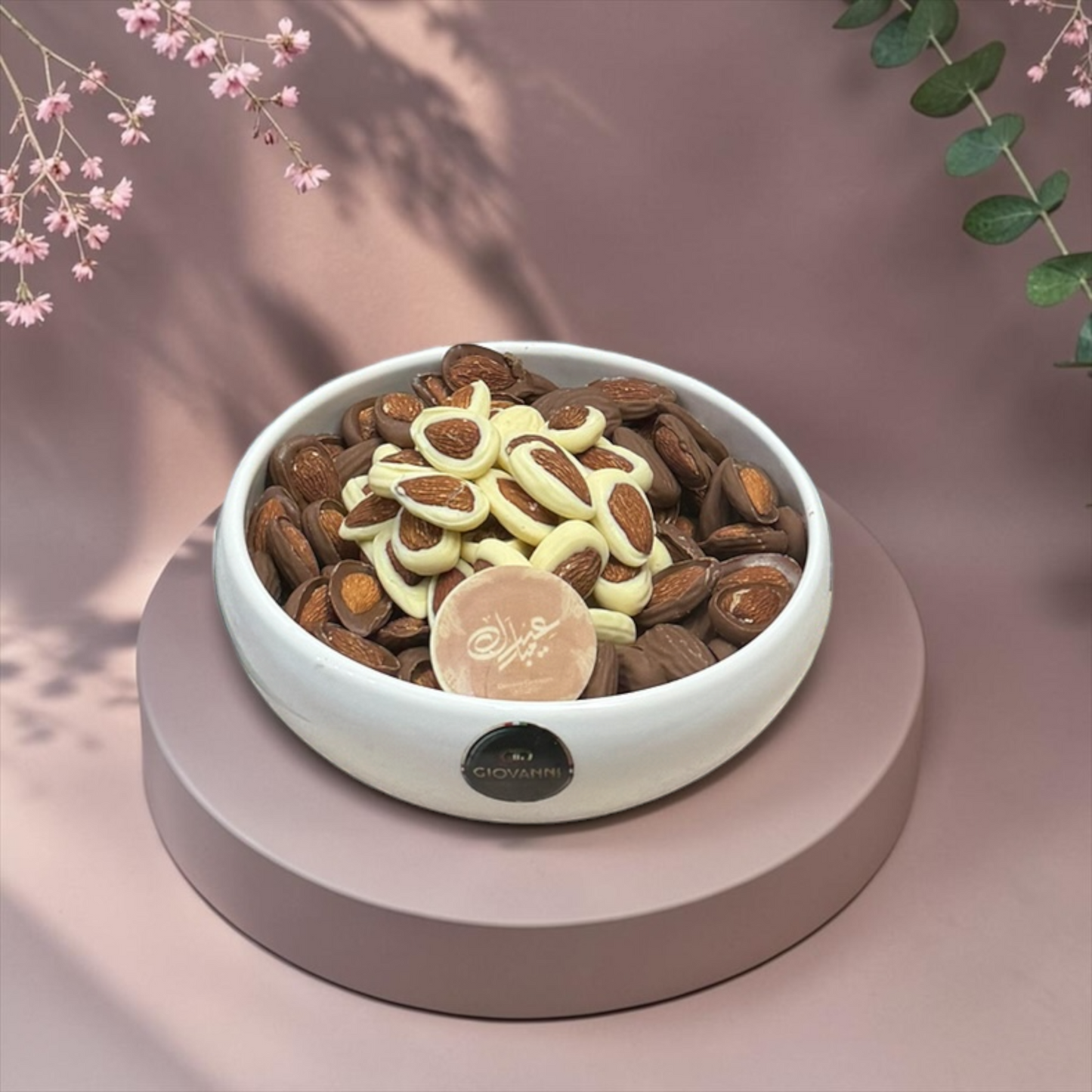 Luxury Porcelain Platter with Belgian Almond Chocolate | E208