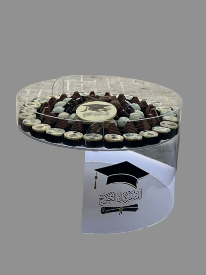 Graduation Transparent Acrylic Stand with Chocolate | E67