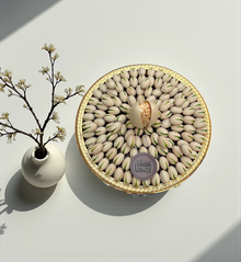 Handmade Heritage Pistachio Praline, Kunafa صحن استانلس ستيل تراثي هاند ميد — حبة الفستق والكنافة