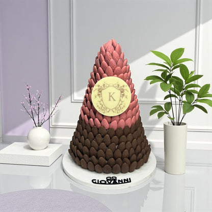 هرم شوكولاتة حبة اللوز بطباعة مخصصة
Almond Chocolate Pyramid – Custom Printed