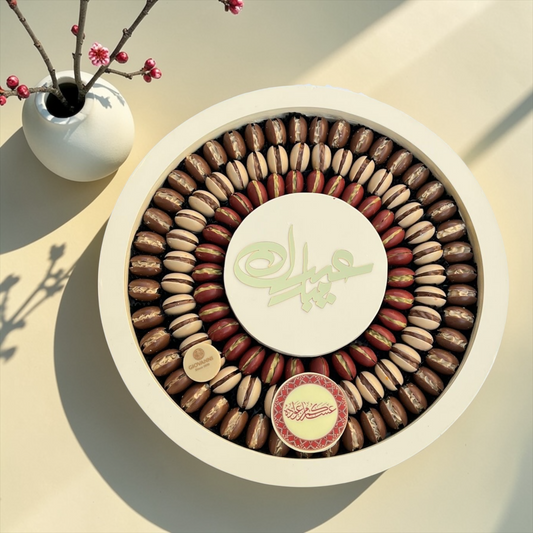 Luxury Round Acrylic Platter – Best Seller Chocolate Burger صحن اكريليك دائري فاخر مع بست سيلر شوكليت برجر