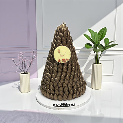 هرم شوكولاتة حبة اللوز بطباعة مخصصة
Almond Chocolate Pyramid – Custom Printed