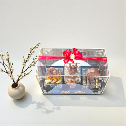 Royal Acrylic Luxury Box – Heritage Chocolate & Premium Selection بوكس الأكريليك الملكي – تشكيلة الشوكليت والتراث الفاخر