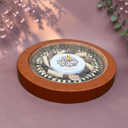 Round Leather Platter with Signature Chocolate| E197