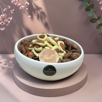 Luxury Porcelain Platter with Belgian Almond Chocolate | E208
