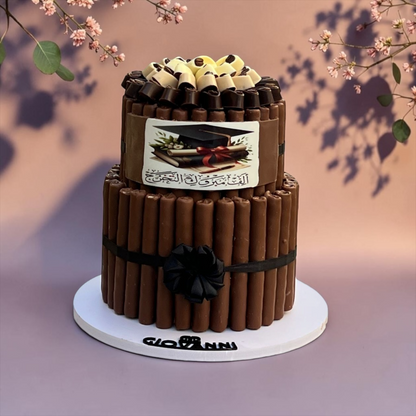 Graduation Fine Fair Chocolate Pyramid – 2 Tier (1.8 KG) | هرم شوكليت فاين فير طابقين – ثيم التخرج (1.8 كجم) | EO154