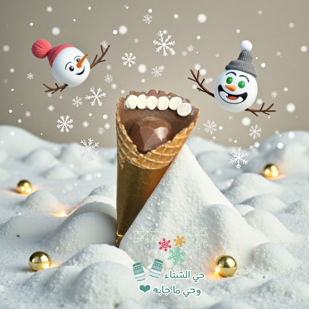 كون هوت شوكليت فاخر – صحن تقديم  Luxury Hot Chocolate Cones – Serving Plate