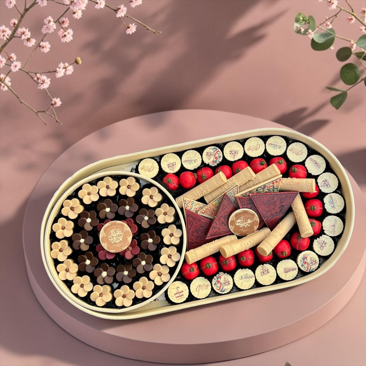 Giovanni Oval Jade Box with Assorted Belgian Chocolate | EO163