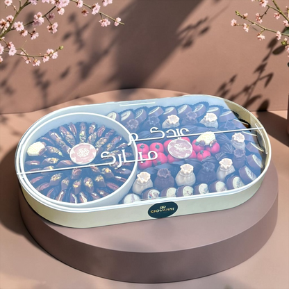 Giovanni Oval Jade Box with Assorted Belgian Chocolate | EO164