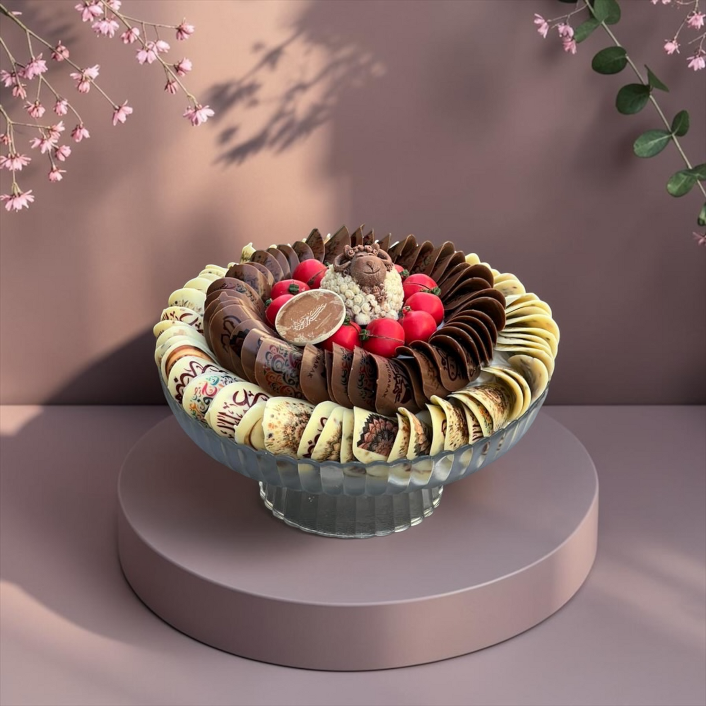 Luxury Crystal Tray with Printed Nut Taco Chocolate| E182