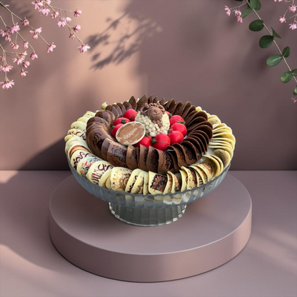 Luxury Crystal Tray with Printed Nut Taco Chocolate| E182