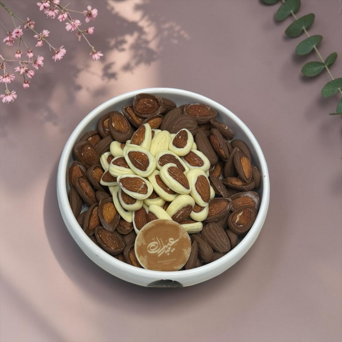 Luxury Porcelain Platter with Belgian Almond Chocolate | E208