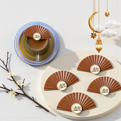 Ramadan Fan-Shaped Chocolate Drink Toppers – 20 Pieces  شوكليت مروحة رمضانية مخصّصة لتزيين المشروبات – 20 قطعة