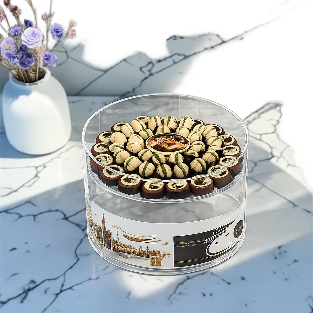 Giovanni Luxury Acrylic Platter with Signature Belgian Chocolate – Hajj Collection