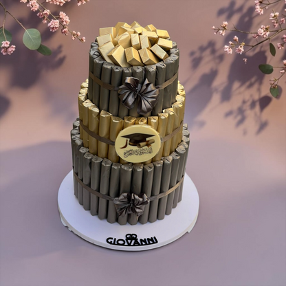 Graduation Fine Fair Chocolate Pyramid – 3 Tier (3 KG) | هرم شوكليت فاين فير ثلاث طوابق – ثيم التخرج (3 كجم) | EO156