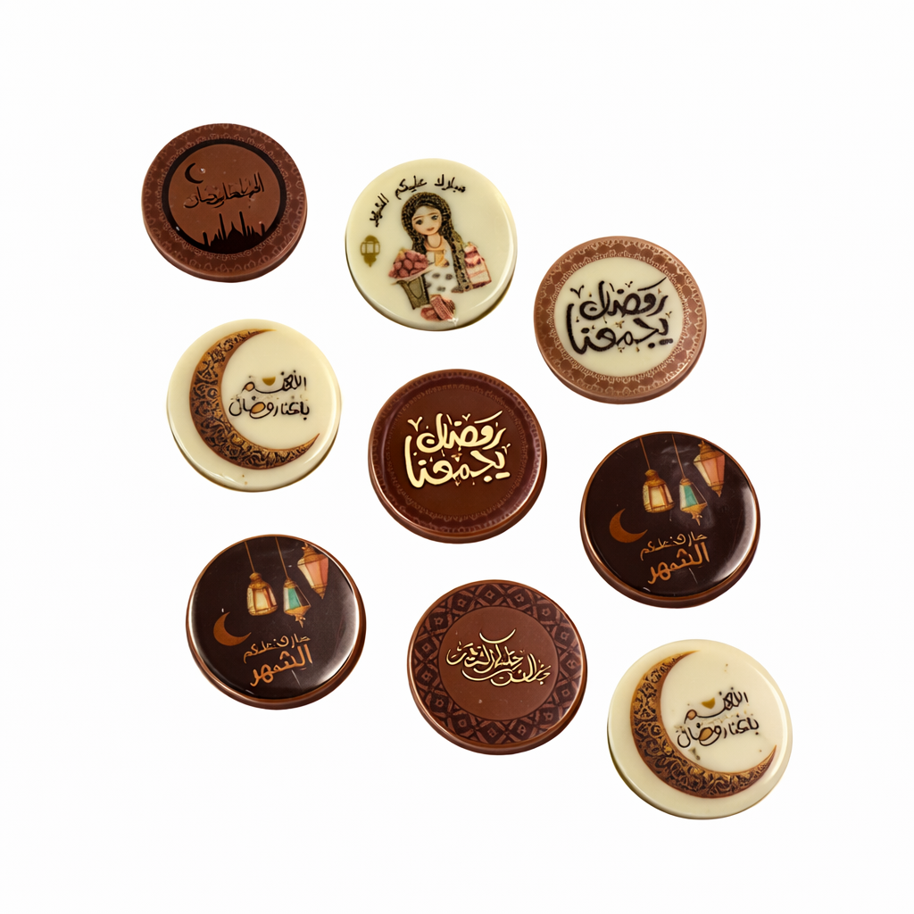 Ramadan Coffee Chocolate Discs  – 35 Pieces (Printable) شوكليت كوفي رمضانية  للطباعة – 35 قطعة