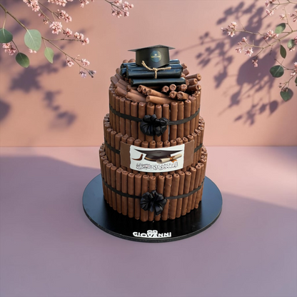 Graduation Fine Fair Chocolate Pyramid – 3 Tier (3 KG) | هرم شوكليت فاين فير ثلاث طوابق – ثيم التخرج (3 كجم) | EO155