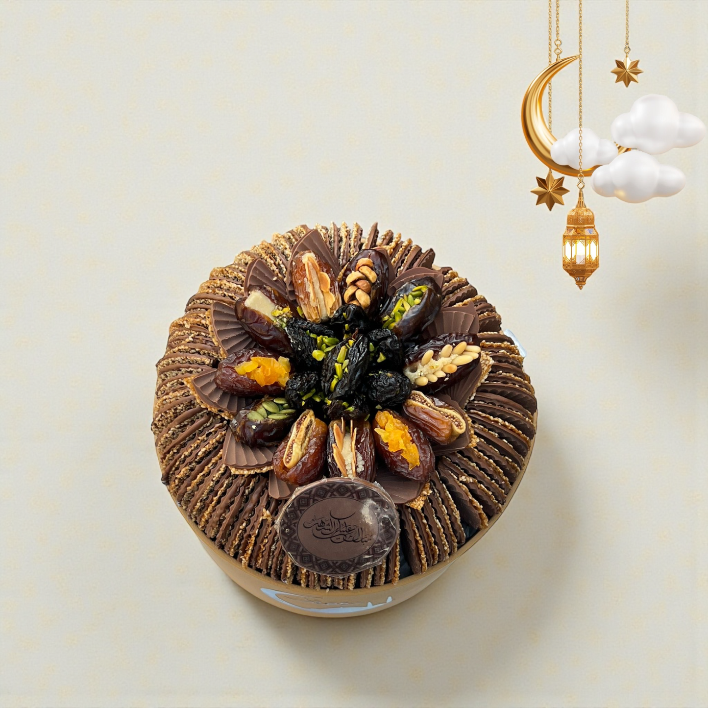 Luxury Leather Box with Best-Seller Chocolate Fan — 1.6 kgبوكس جلد فاخر مع مروحة شوكليت البست سيلر