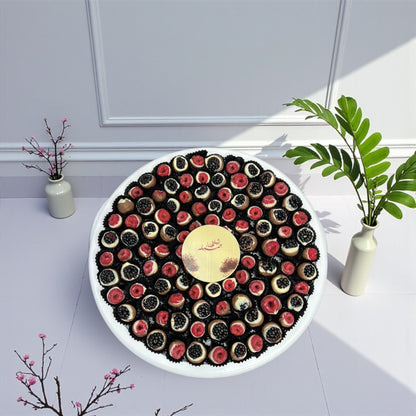 صحن فواكه فريش مغطّسة بالشوكولاتة مع استاند فاخر 
Luxury Fresh Fruit Chocolate Platter with Stand