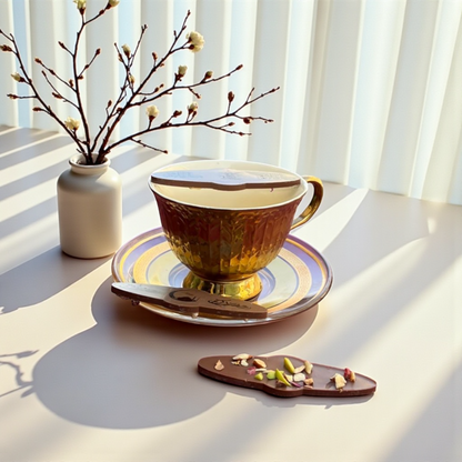 Ramadan Oval  Coffee Sticks with Dual Print Circle Frame – 20 Pieces (10 cm, Printable) شوكليت كوفي ستيك بيضاوي بإطار دائري مزدوج للطباعة – 20 قطعة (10 سم)