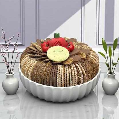 Caramelized Sesame Tray with Luxury Crystal Plate صحن سمسم مكرمل مع صحن كريستال فخم