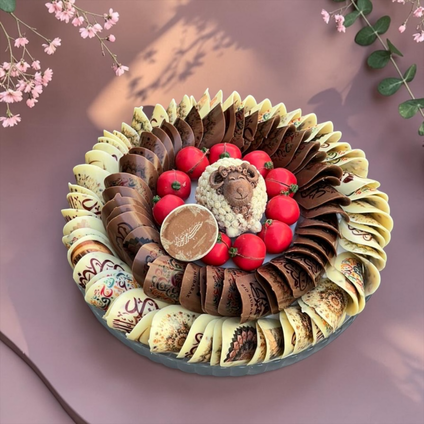 Luxury Crystal Tray with Printed Nut Taco Chocolate| E182