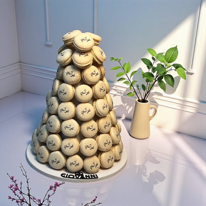 هرم ماكرون فرنسي بطباعة مخصصة  Custom Printed French Macaron Pyramid