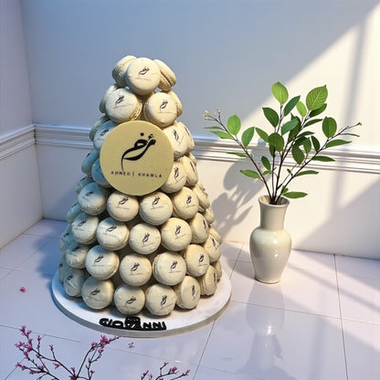 هرم ماكرون فرنسي بطباعة مخصصة  Custom Printed French Macaron Pyramid