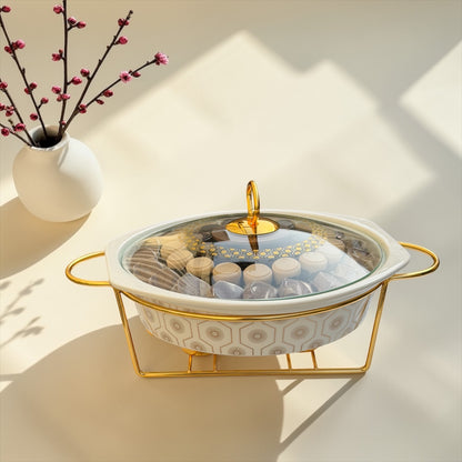 Eid Chocolate Porcelain Platter with Lid | صحن بورسلين بغطاء مع تشكيلة شوكليت العيد