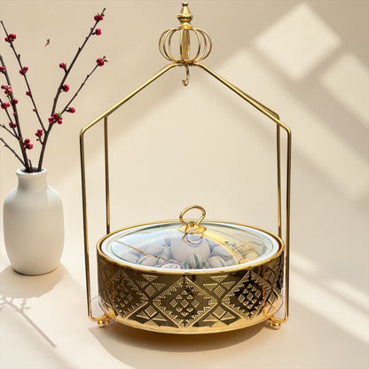 VIP Chocolate Stand with Cover Gold |   ستاند شوكليت ذهبيVIP بغطاء فاخر