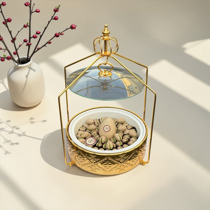 VIP Chocolate Stand with Cover Gold |   ستاند شوكليت ذهبيVIP بغطاء فاخر