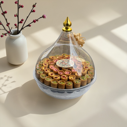 Petit Camp Chocolate & Crispy Kunafa Acrylic Platter | صحن أكريليك مع بيتي كامب بحشوات مشكلة