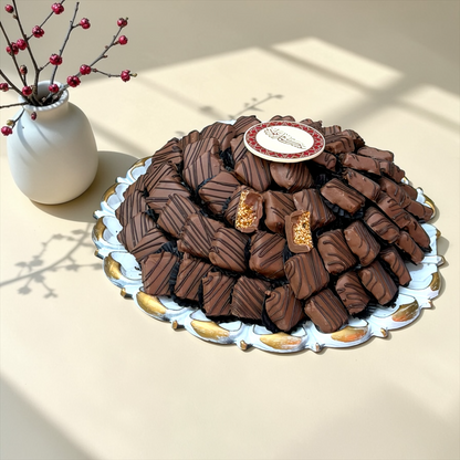 Sesame Crunch Chocolate Squares Platter | صحن كورسية سمسم مربعة مغطسة بالشوكليت