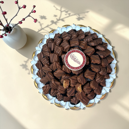 Sesame Crunch Chocolate Squares Platter | صحن كورسية سمسم مربعة مغطسة بالشوكليت