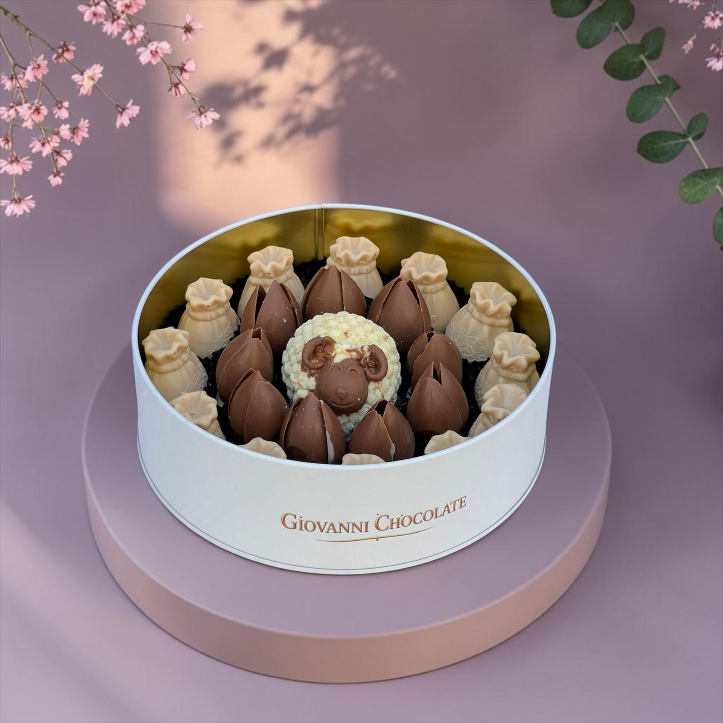 Premium Metal Gift Box with Assorted Belgian Chocolate | E45