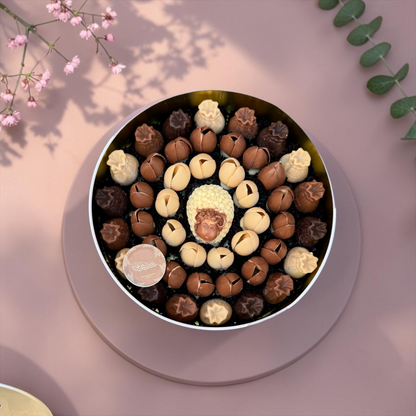 Premium Metal Gift Box with Assorted Belgian Chocolate | E64
