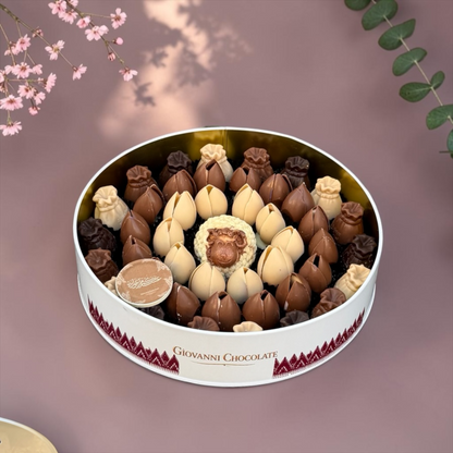 Premium Metal Gift Box with Assorted Belgian Chocolate | E64