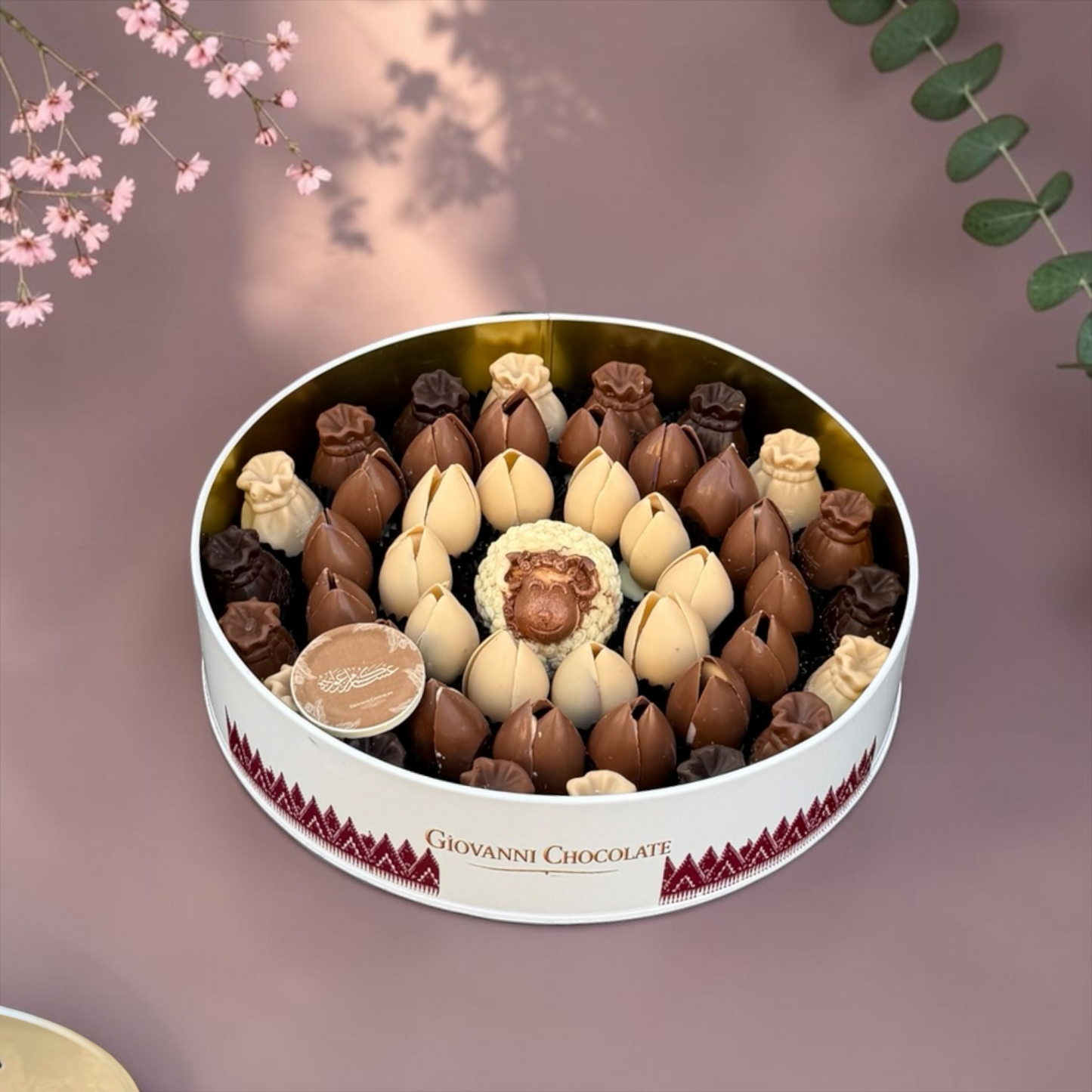 Premium Metal Gift Box with Assorted Belgian Chocolate | E64