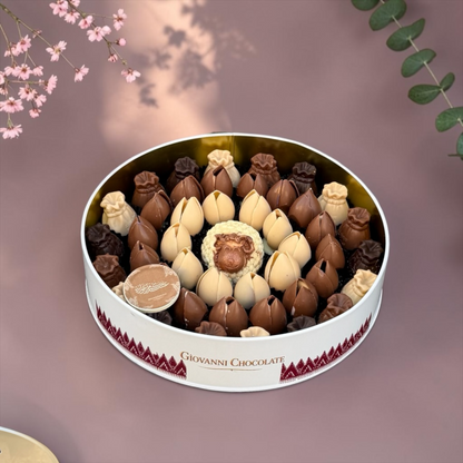 Premium Metal Gift Box with Assorted Belgian Chocolate | E64