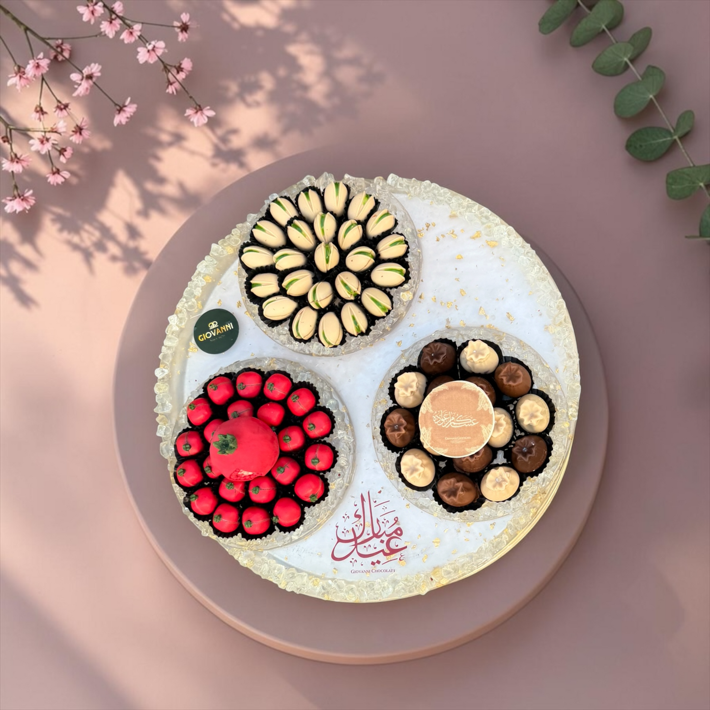 VIP Ceramic Platter with Wrapped Belgian Chocolate | E103