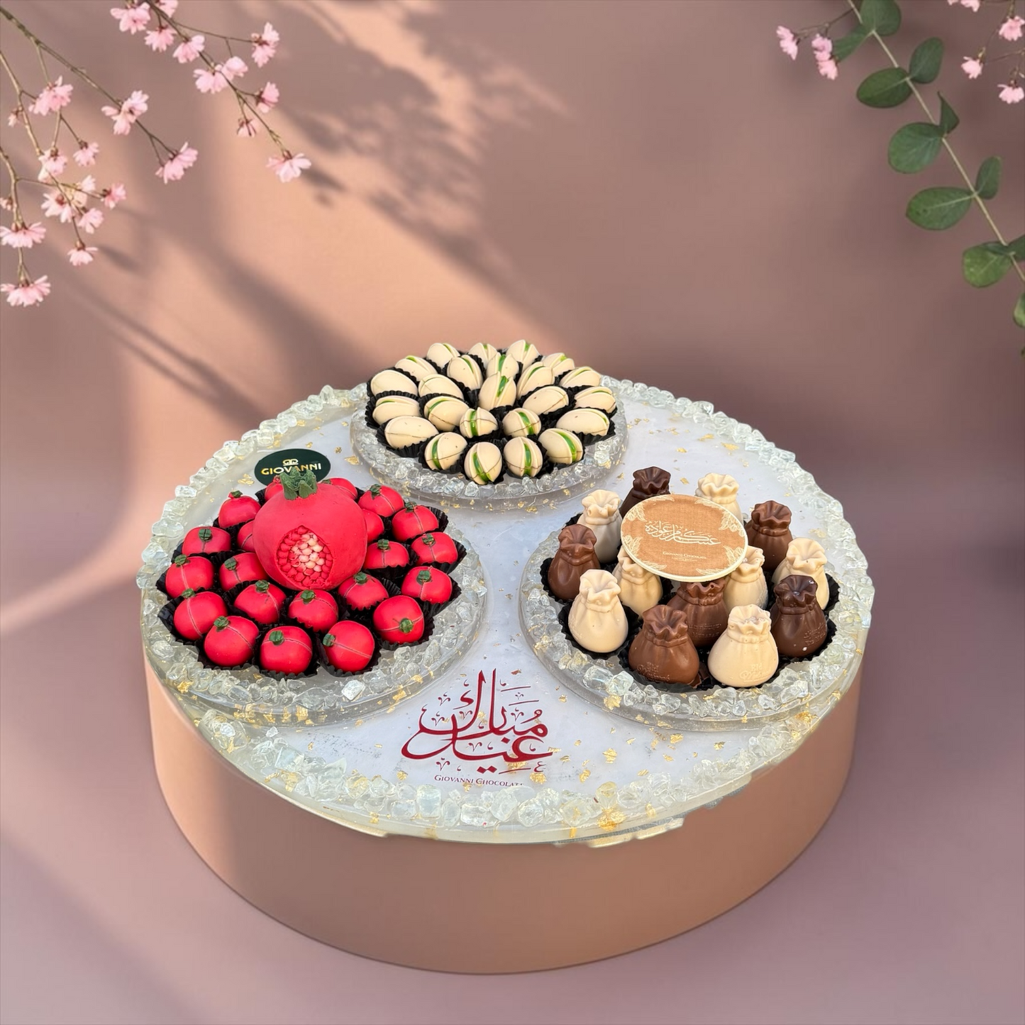 VIP Ceramic Platter with Wrapped Belgian Chocolate | E103