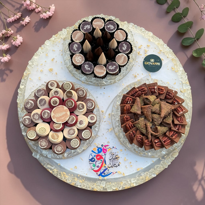VIP Ceramic Platter with Wrapped Belgian Chocolate | E112