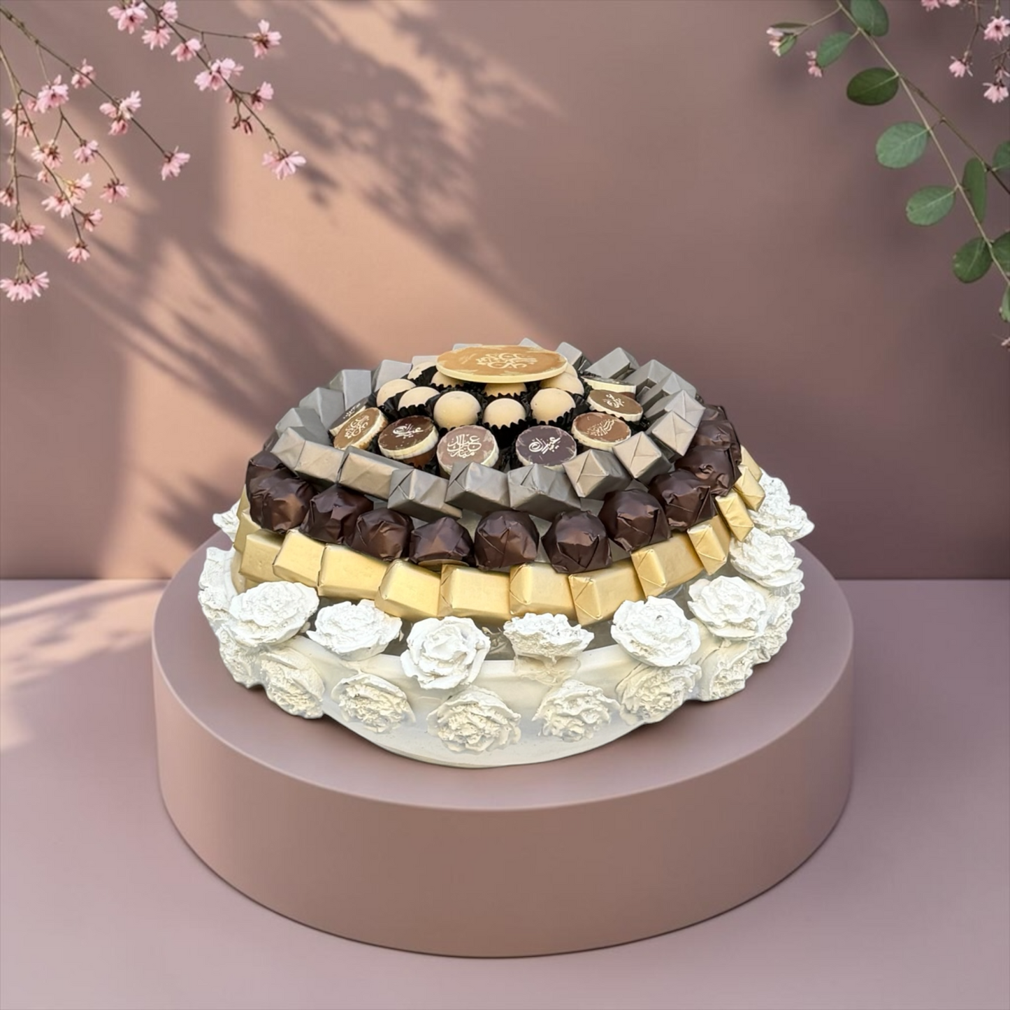 Luxury Ceramic Platter with Assorted Chocolate | E102