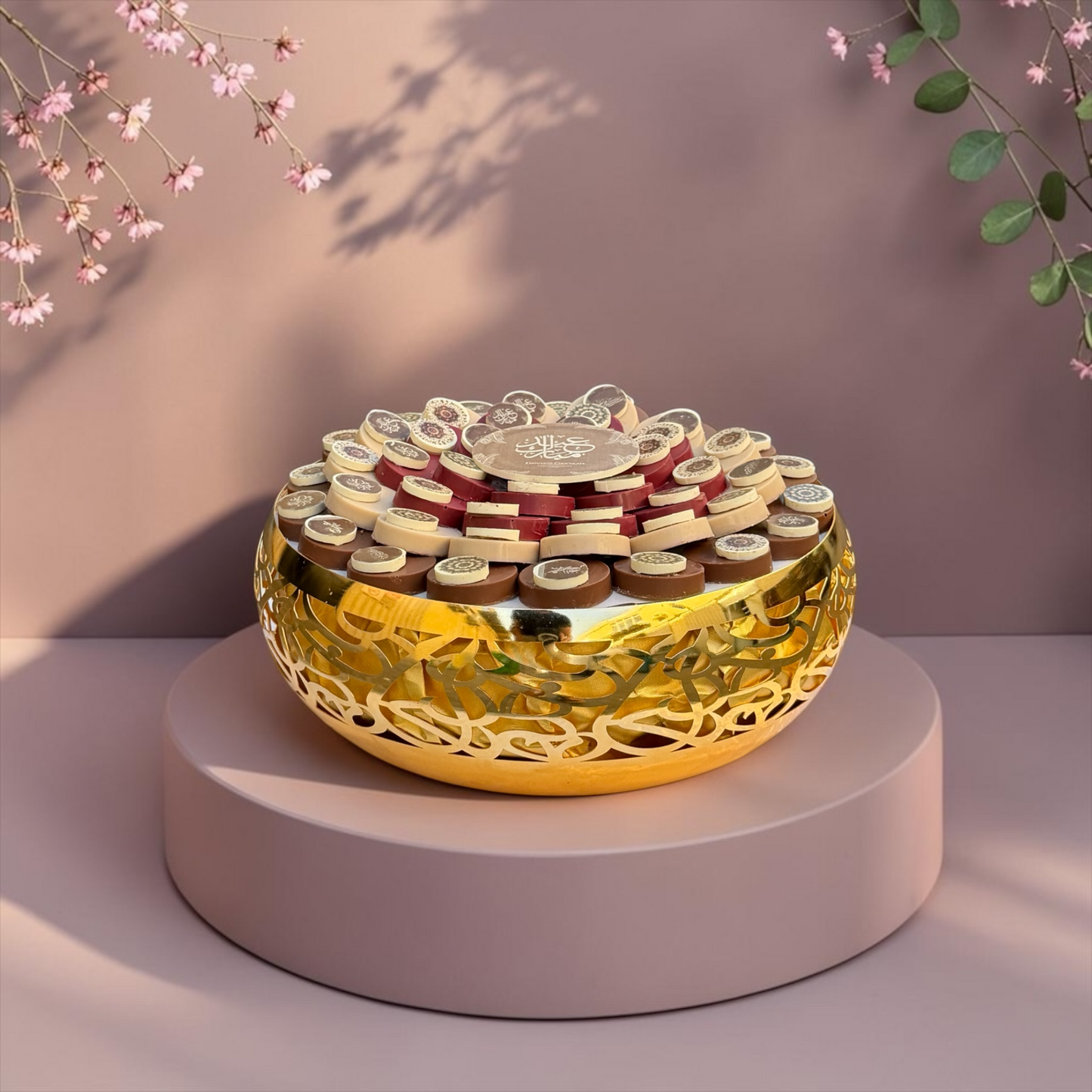 VIP Stainless Steel Platter with Assorted Belgian Chocolate | E106