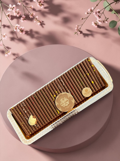 Stainless Steel Platter with Chocolate Sticks | EO135